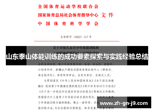 山东泰山体能训练的成功要素探索与实践经验总结